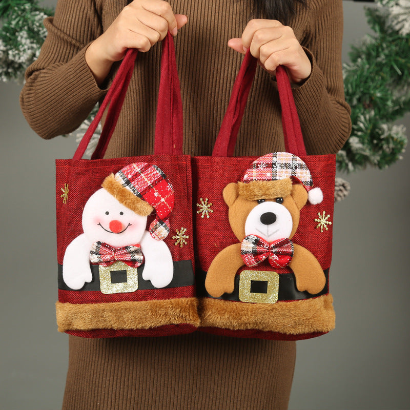 Christmas Candy Gift Tote Bags – Creative Santa Claus, Elk & Snowman Handbags for Kids - ZA-ZOLA