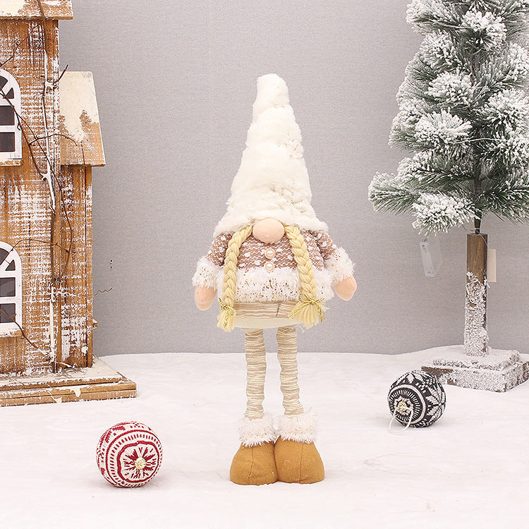 Retractable White Beard Faceless Doll – Unique Christmas Decorations for Festive Homes - ZA-ZOLA