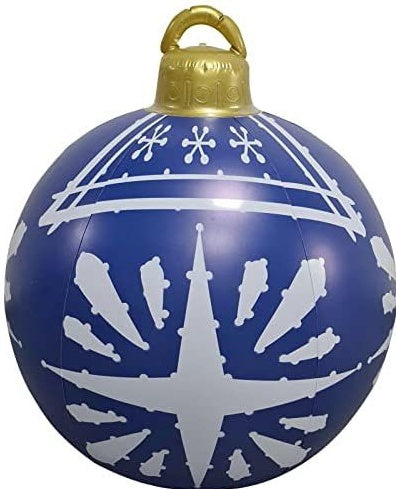 60CM Inflatable Christmas Ornament Ball – Giant Outdoor PVC Decoration for Festive Display - ZA-ZOLA