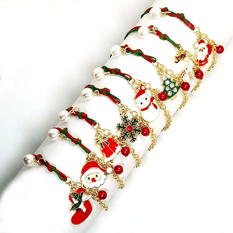 Festive Christmas Charm Bracelet – Snowman, Santa Claus, Tree, Snowflake & Elk Charms | Perfect Christmas & New Year Gift for Women! - ZA-ZOLA