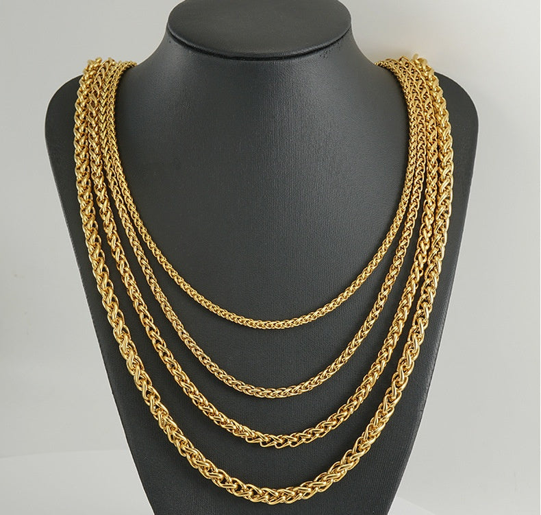 18K Gold Keel Chain Necklace Pendant Finished Chain Hip Hop - ZA-ZOLA