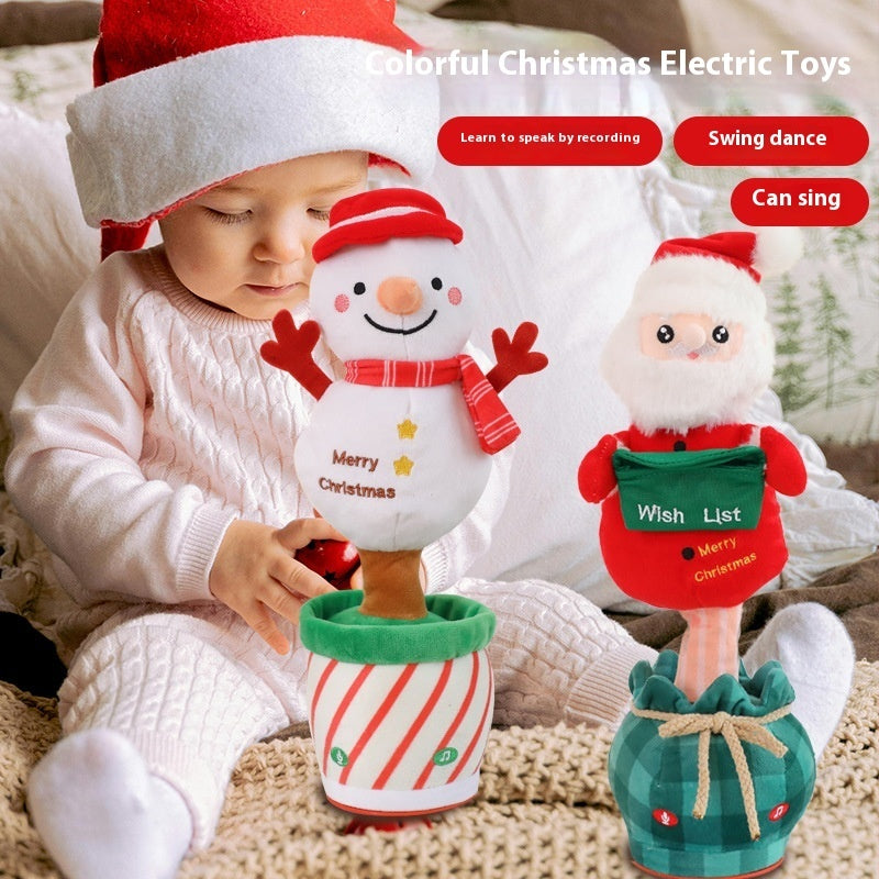 Singing & Speaking Recording Christmas Tree – Electric Plush Holiday Toy - ZA-ZOLA