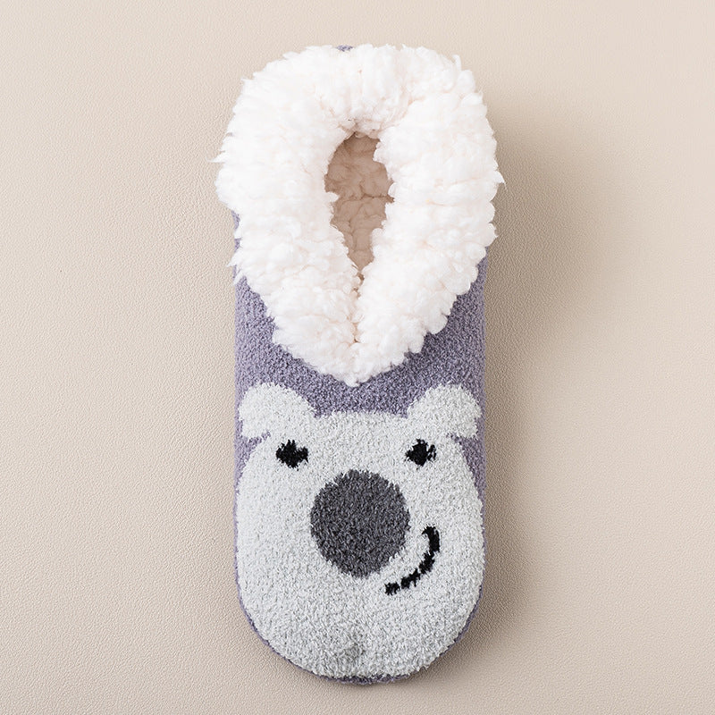 Thickened Lambs wool Room Socks – Indoor Non-Slip Silicone Cozy Winter Socks - ZA-ZOLA