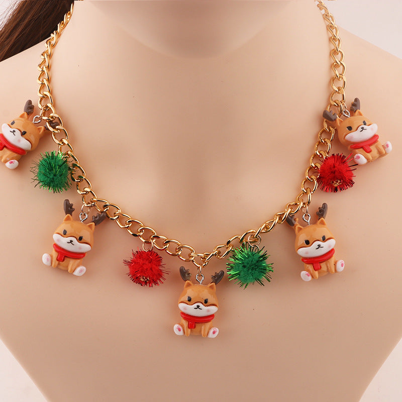 Creative Christmas Tree Bell & Santa Claus Necklace – Personalized Pendant Clavicle Chain for Women - ZA-ZOLA