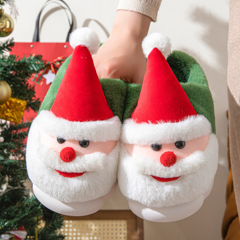 Santa Claus Thick-Soled Non-Slip Slippers – Cozy Christmas Indoor Shoes for Women & Men - ZA-ZOLA