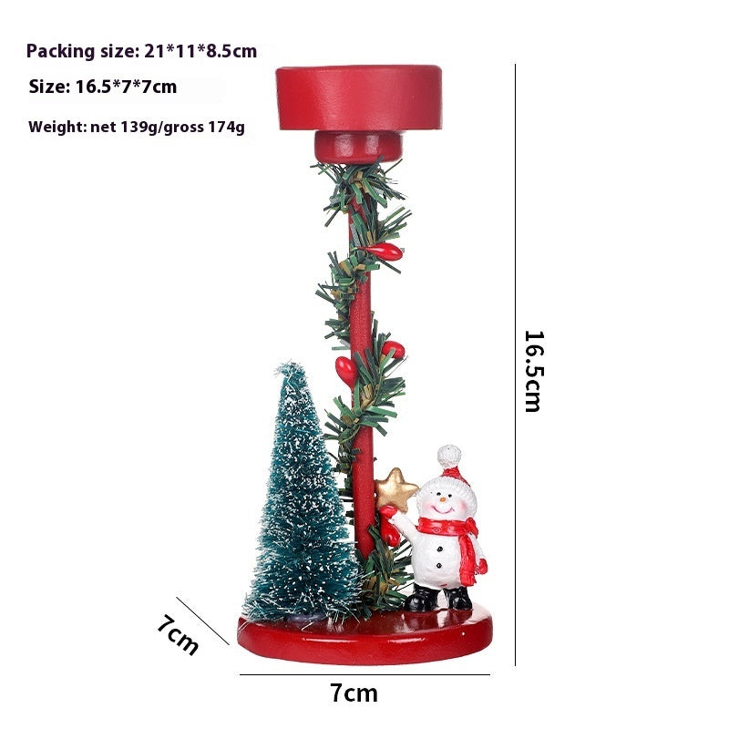 Resin Christmas Tree Elderly Candlestick – Festive Desktop Decoration for Holidays - ZA-ZOLA