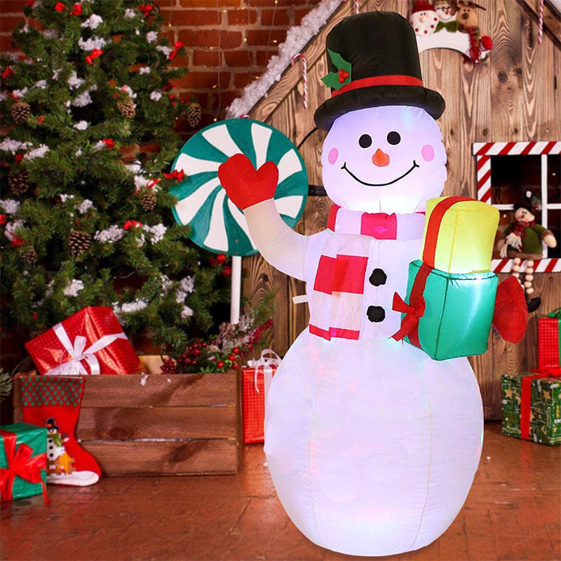 Glowing Christmas LED Santa & Snowman Inflatable – Outdoor Yard Decor - ZA-ZOLA