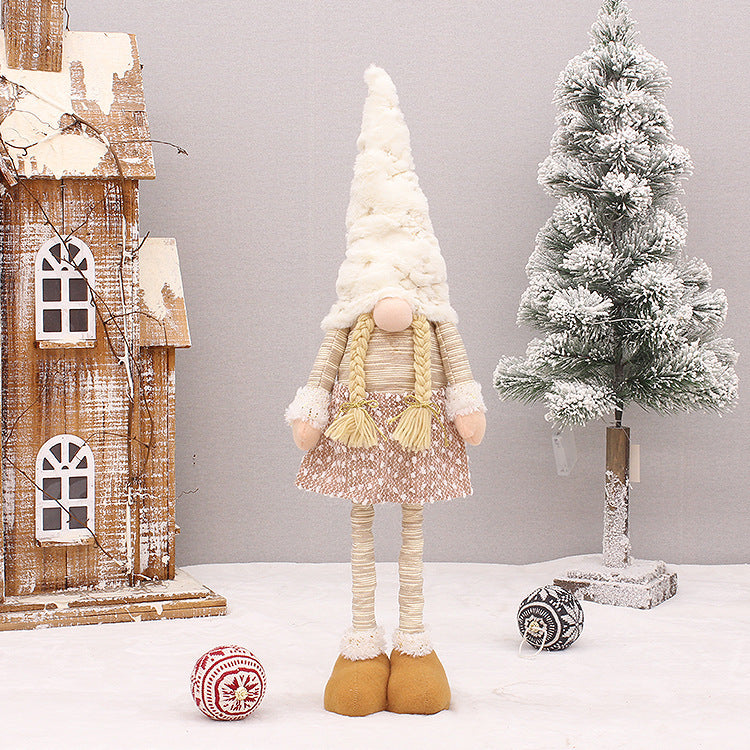 Retractable White Beard Faceless Doll – Unique Christmas Decorations for Festive Homes - ZA-ZOLA