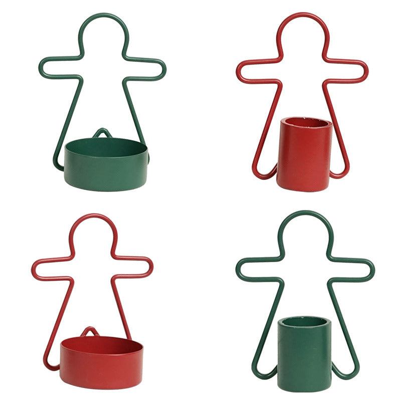 Gingerbread Man Christmas Candlestick – Small Festive Decoration for Holiday Homes - ZA-ZOLA