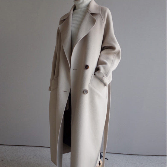 Women’s Lapel Cashmere Coat – Luxury Winter Fashion Outerwear