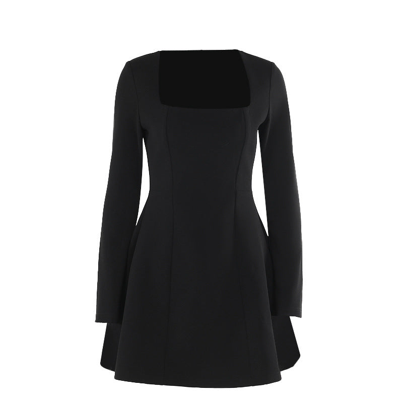 Women's Slim Fit Square Collar Long Sleeve Dress – Stylish & Elegant Women’s Fashion | UK & USA