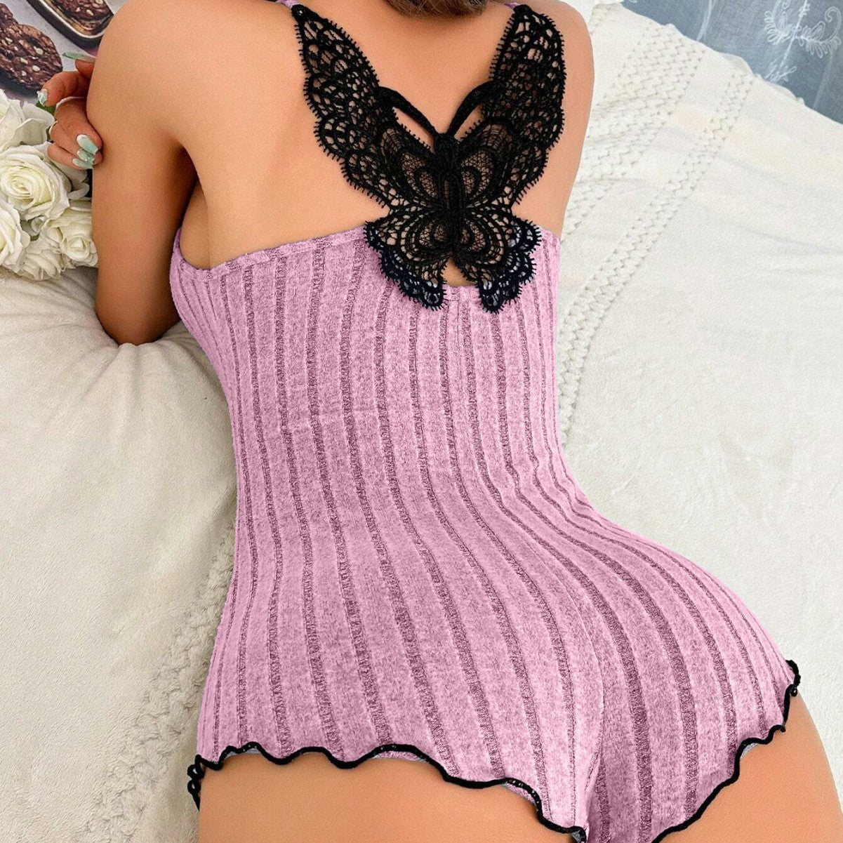 Butterfly Back Pajamas Lace Strap | Women's Sleepwear