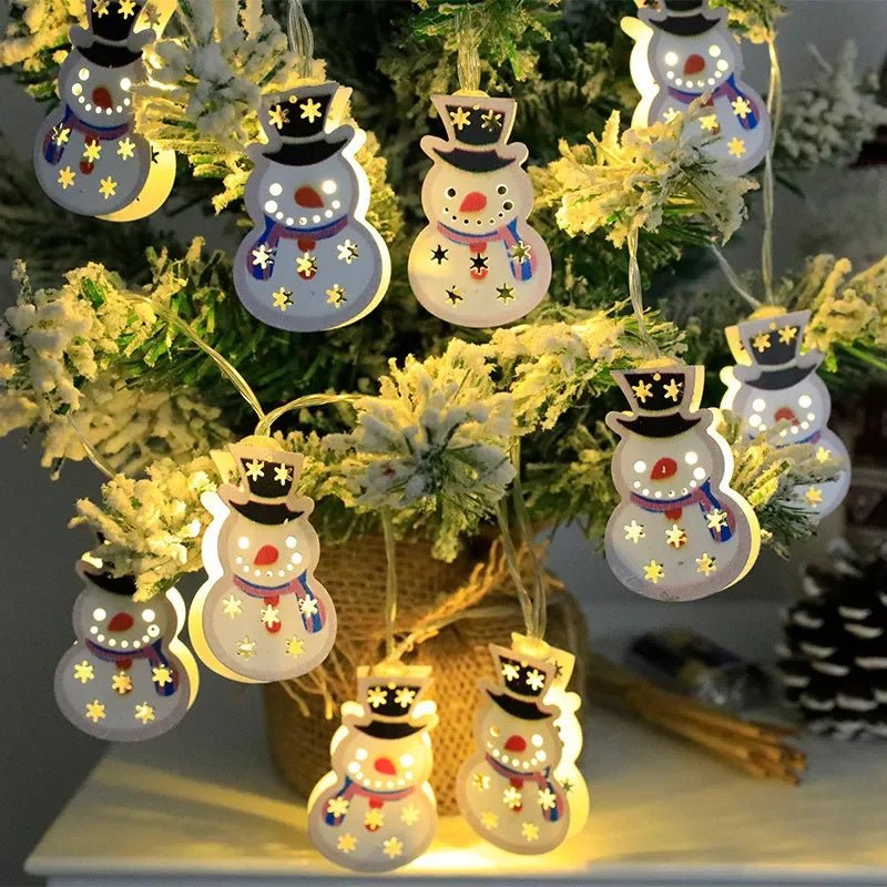 Christmas LED String Lights – Santa Claus, Elk, & Snowman Ornaments for Festive Decor - ZA-ZOLA