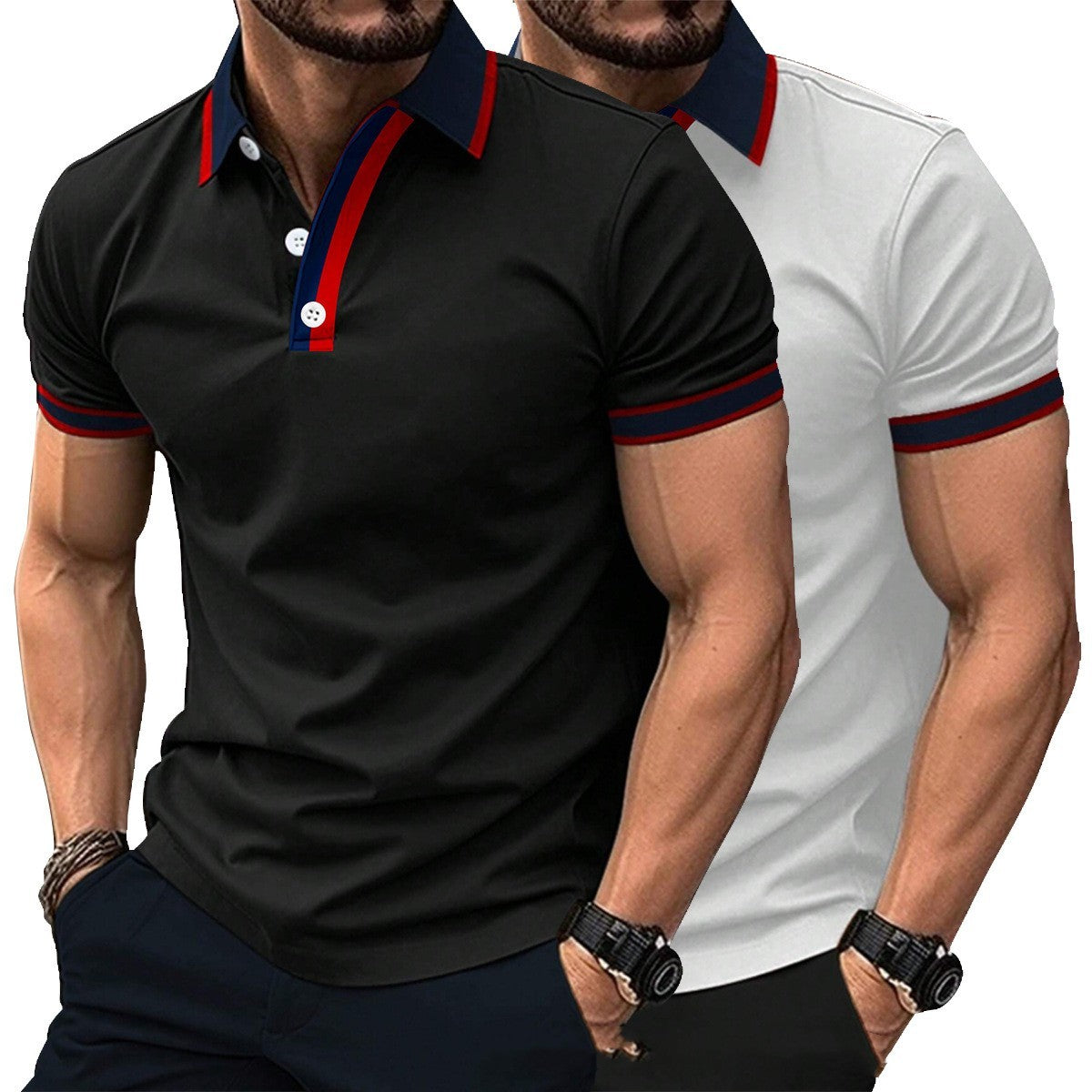 Summer Men's Short Sleeve CasualProduct information:
 
 Color: white, black
 
 Details of clothing style: Mosaic
 
 Size: S,M,L,XL,XXL,XXXL
 
 Main fabric composition: Polyester Fiber 
 
 Sleeve leTop ShirtZA-ZOLAZA-ZOLAShort Sleeve Casual