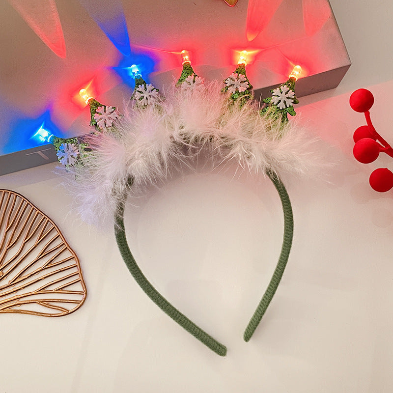 Light-Up Christmas Headband for Women - Festive Snowflake Design - ZA-ZOLA