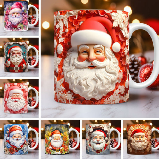 3D Christmas Ceramic Mug | Festive Snowman & Santa Cups - ZA-ZOLA