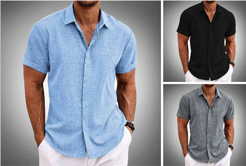 Men's Solid Color Loose Linen T-Shirt – Lightweight, Breathable & Perfect for Summer - ZA-ZOLA