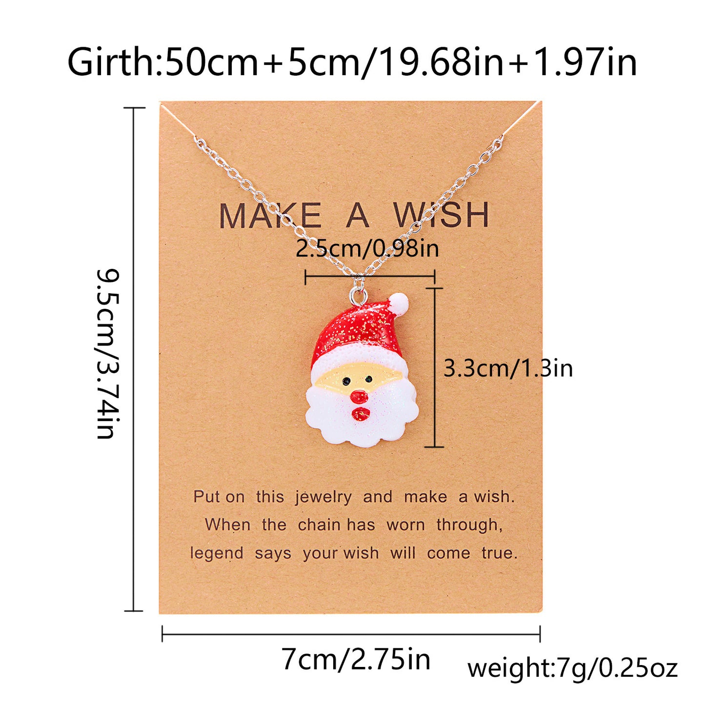 Cute Cartoon Resin Christmas Necklace – Snowman & Santa Claus Pendant Clavicle Chain for Women - ZA-ZOLA