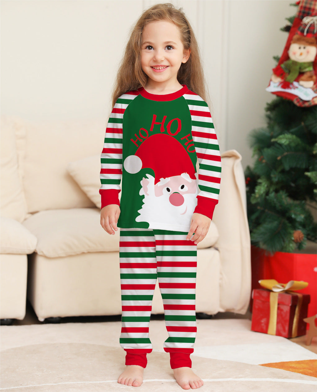 Family Christmas Pajamas Matching Sets – Red Stripe Holiday Long Sleeve Sleepwear PJs - ZA-ZOLA