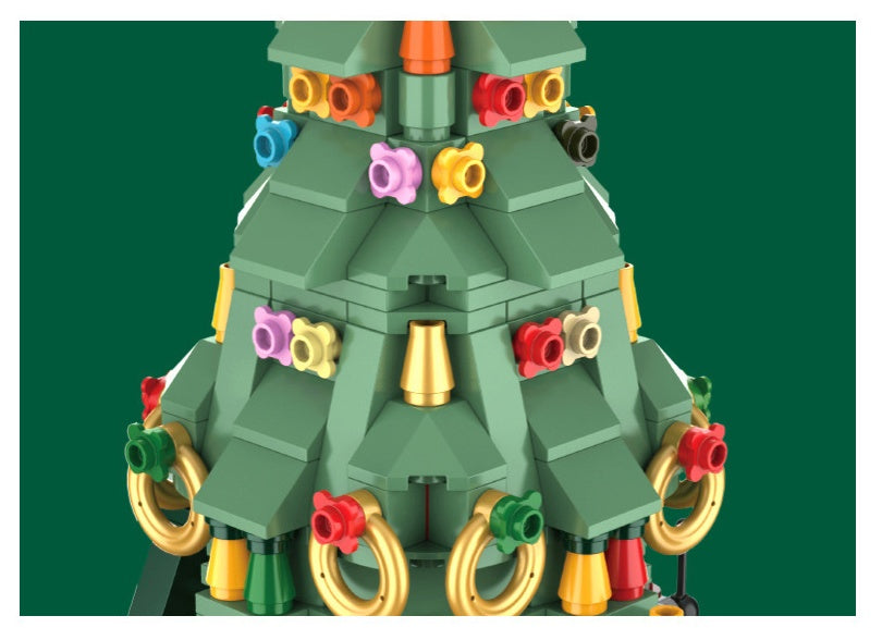 Christmas Tree Blocks Spin Music Box | Charming Holiday Decor - ZA-ZOLA