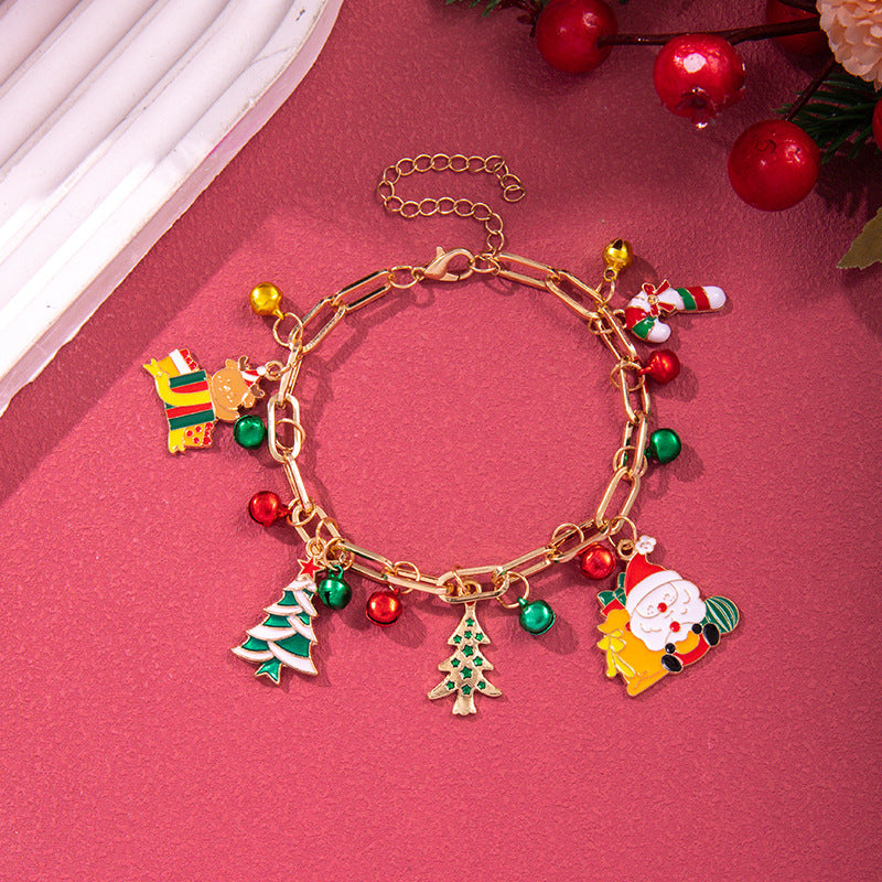 Creative Christmas Metal Chain Bracelet – Santa, Snowflake, & Pearl Bangles for Women & Men - ZA-ZOLA