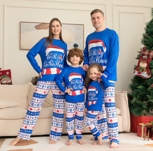 Matching Family Christmas Pajama Sets – Letter Print Tops & Plaid Pants Sleepwear - ZA-ZOLA