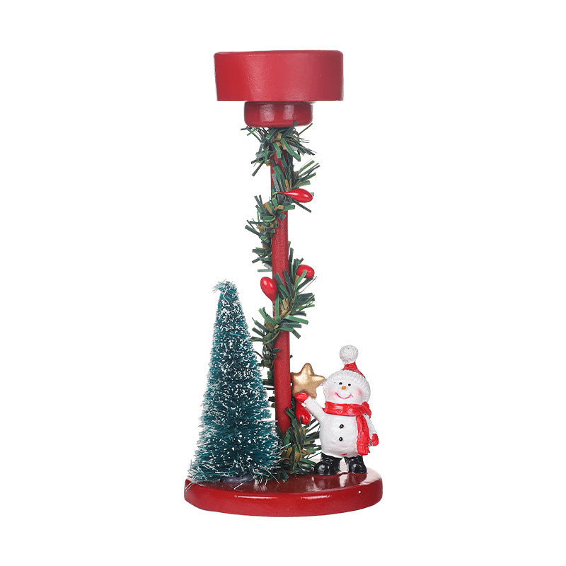 Resin Christmas Tree Elderly Candlestick – Festive Desktop Decoration for Holidays - ZA-ZOLA