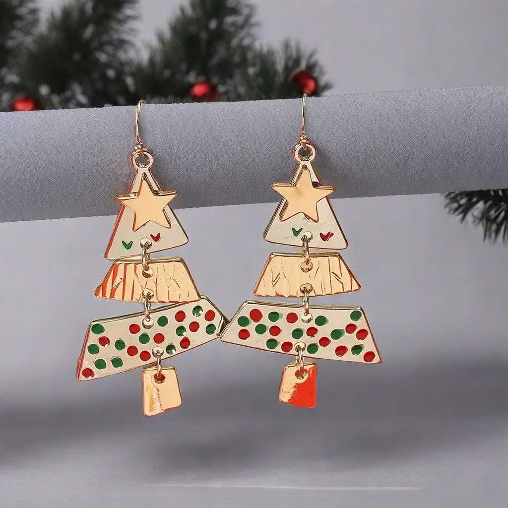 Christmas Tree Necklace & Earrings Set – Festive Fashion Pendant Jewelry for the Holidays - ZA-ZOLA