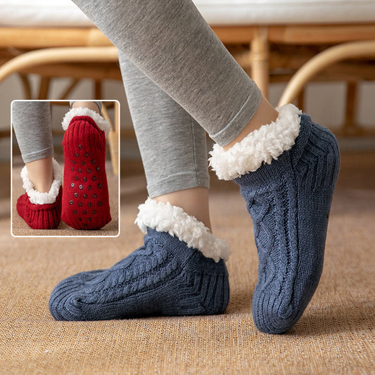 Winter Knitted Plush Floor Socks – Warm Non-Slip Home Carpet Socks for Women - ZA-ZOLA