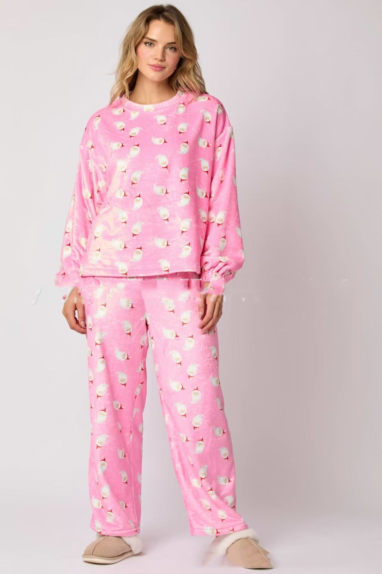 Women's Christmas Pajamas with Hat – Long Sleeve & Trousers Suit for Festive Comfort - ZA-ZOLA