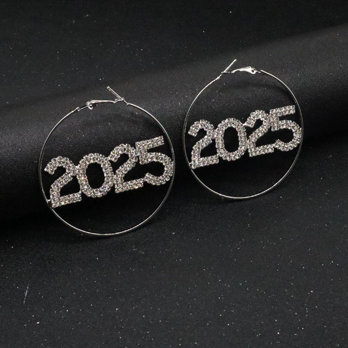 2025 Digital Rhinestone Earrings – Shining Fashion Exaggerated Ring Design - ZA-ZOLA