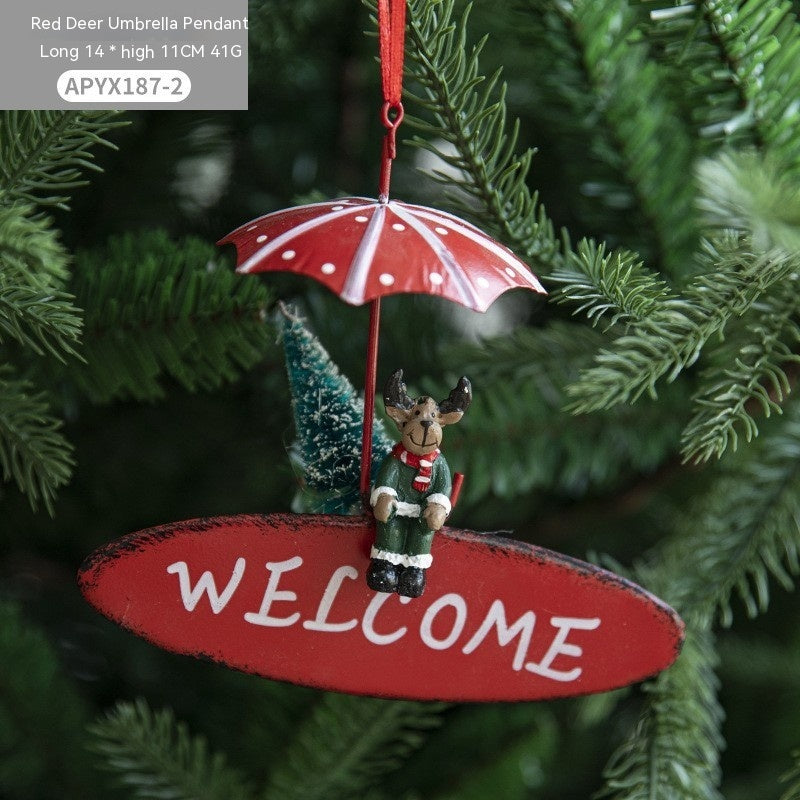 Nordic Iron Hot Air Balloon Christmas Pendant – Creative Tree Charms & Holiday Hanging Decor - ZA-ZOLA