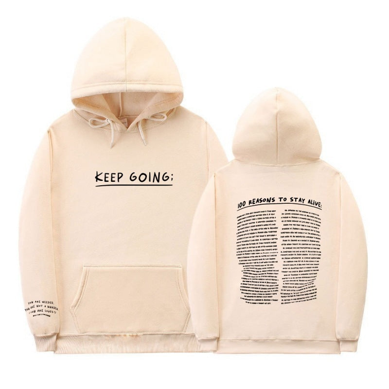 Letter Print Long-Sleeved Hoodie – Drawstring Sweatshirt with Pockets for Women’s Casual Sportswear