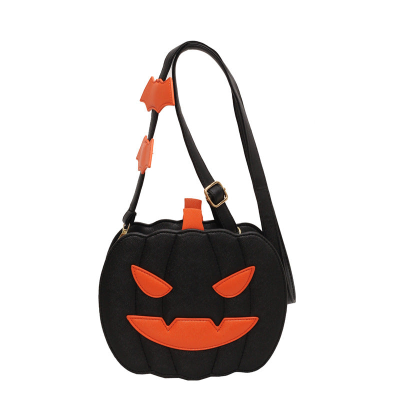 Halloween Bags Funny Pumpkin Cartoon Shoulder Crossbody Bag With Bat Personalized Creative Female Bag - ZA-ZOLA