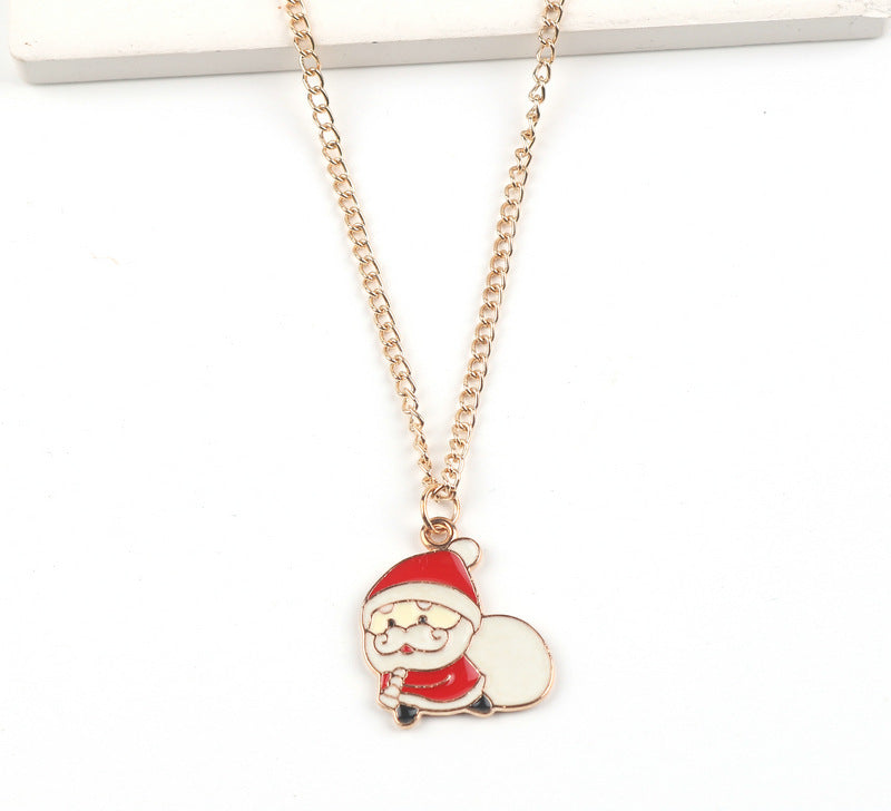 Cute Cartoon Santa Claus & Snowman Pendant Necklace - Perfect for Christmas and New Year Gifts! - ZA-ZOLA