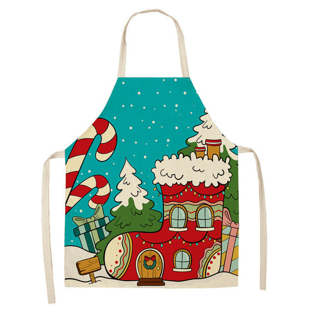 Christmas Cotton & Linen Apron | Festive Kitchen Essential - ZA-ZOLA