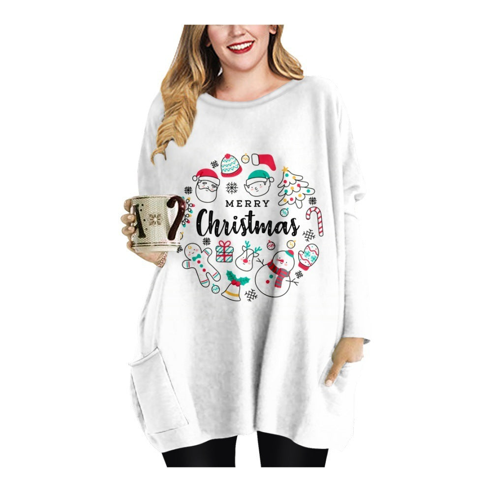 Long Christmas Snowflake Round Neck Dress – Festive Holiday Apparel for Women - ZA-ZOLA