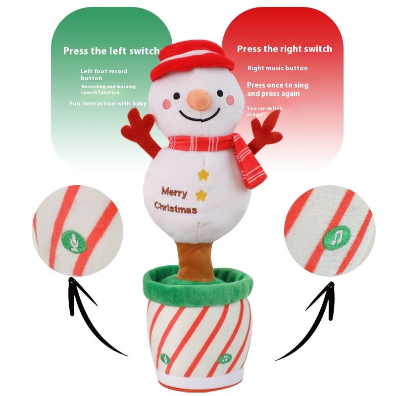 Singing & Speaking Recording Christmas Tree – Electric Plush Holiday Toy - ZA-ZOLA