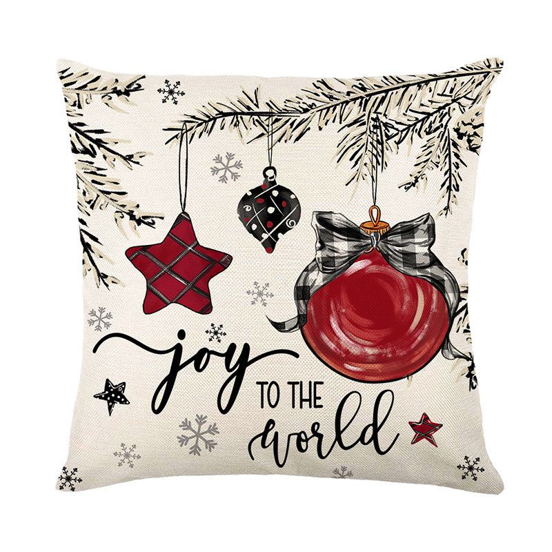 Christmas Tree Linen Pillow Cover – Festive Printed Throw Pillowcase for Holiday Decor - ZA-ZOLA