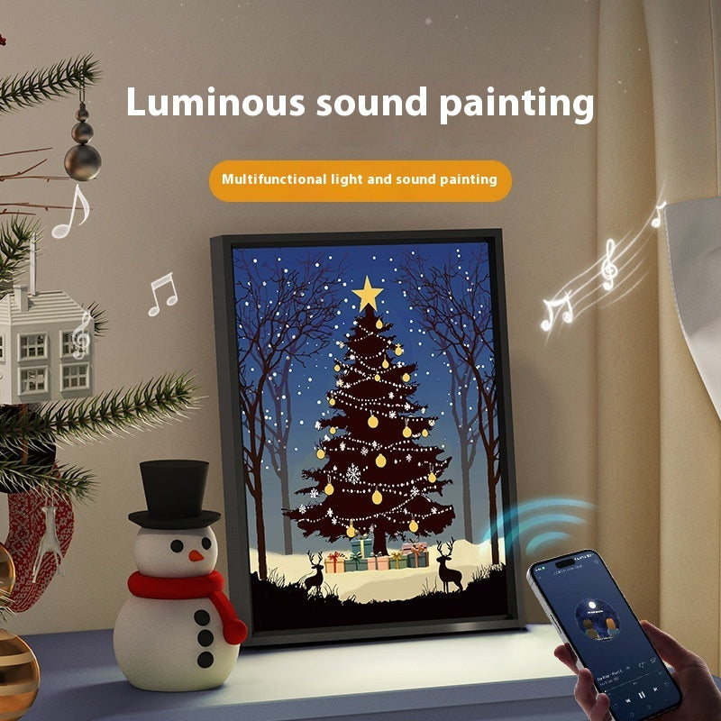 2024 Luminous Christmas Tree Painting Bluetooth Speaker – Decorative Gift & Light Art - ZA-ZOLA