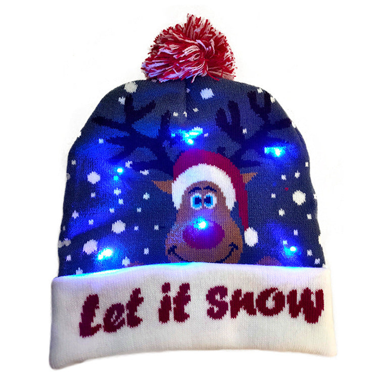 LED Christmas Hat Sweater - Light-Up Knitted Beanie for Kids | Festive Xmas & New Year Gift - Perfect UK & USA Holiday Decoration - ZA-ZOLA