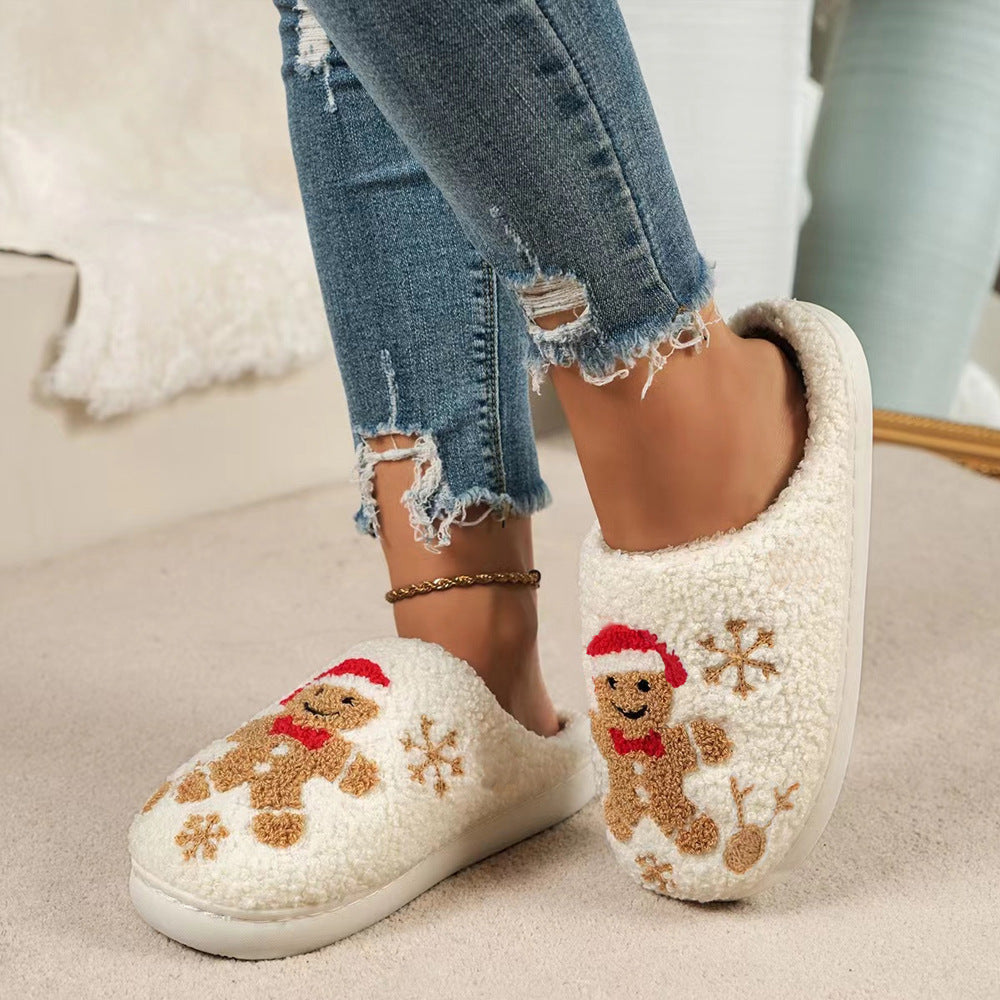 Christmas Plaid Santa Claus Slippers for Women – Non-slip Fuzzy Winter Indoor House Shoes – Cozy Bedroom Slippers - ZA-ZOLA