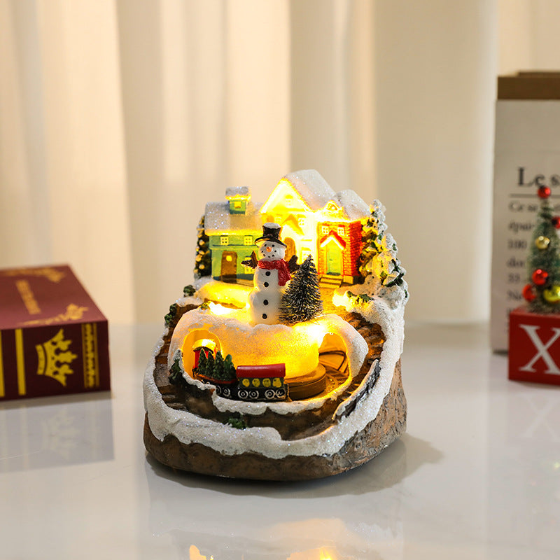 Rotating Christmas Resin Music Box – Luminous Holiday Ornament with Soothing Melody - ZA-ZOLA