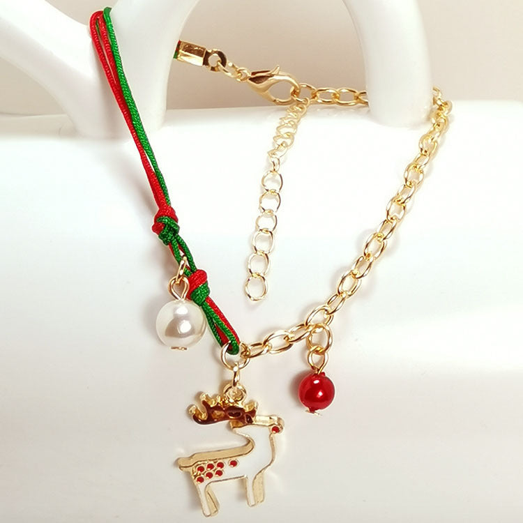 Festive Christmas Charm Bracelet – Snowman, Santa Claus, Tree, Snowflake & Elk Charms | Perfect Christmas & New Year Gift for Women! - ZA-ZOLA