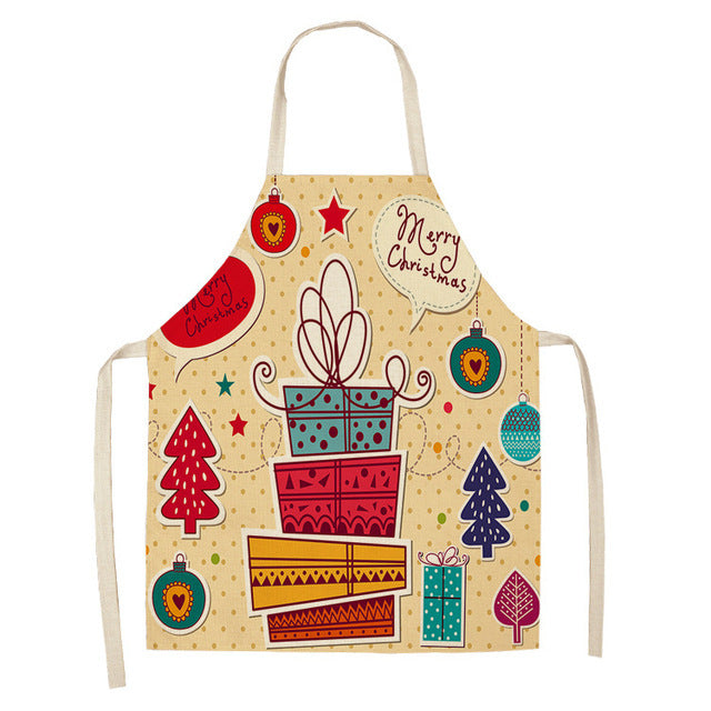 Christmas Cotton & Linen Apron | Festive Kitchen Essential - ZA-ZOLA