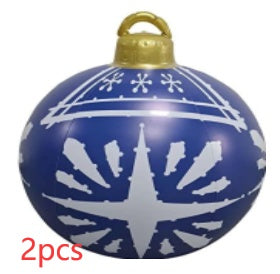 60CM Inflatable Christmas Ornament Ball – Giant Outdoor PVC Decoration for Festive Display - ZA-ZOLA