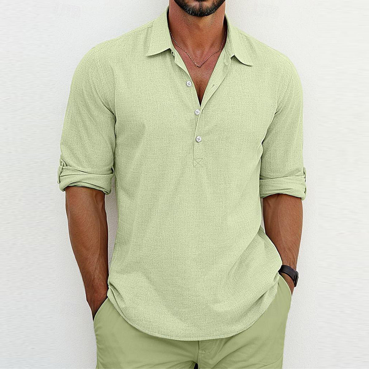 Solid Color Polo Collar Shirt – Casual Fashion Top for Everyday Style - ZA-ZOLA