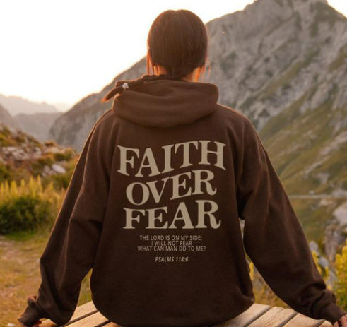 Faith Over Fear Sweatshirt – Christian Bible Verse Hoodie for Inspiration