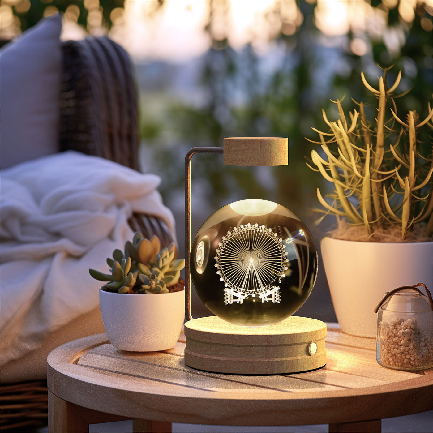 Crystal Ball Cosmic Dinosaur Indoor Night Light USB Power Warm Bedside Light Birthday Gift Night Lamp - ZA-ZOLA