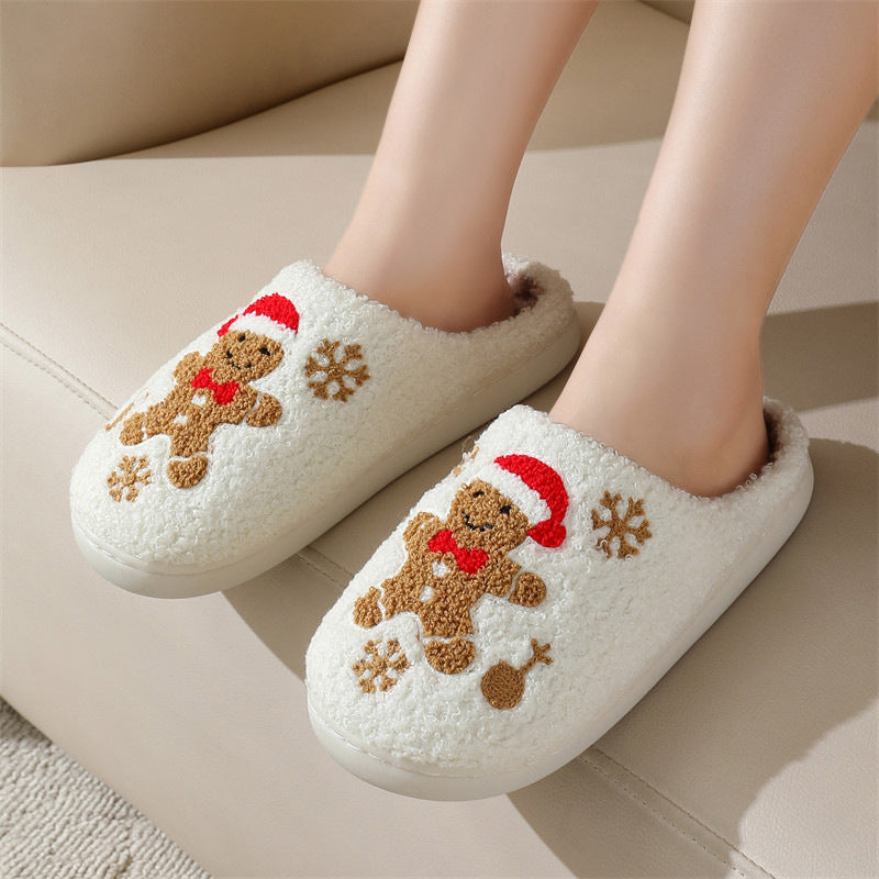 Christmas Plaid Santa Claus Slippers for Women – Non-slip Fuzzy Winter Indoor House Shoes – Cozy Bedroom Slippers - ZA-ZOLA